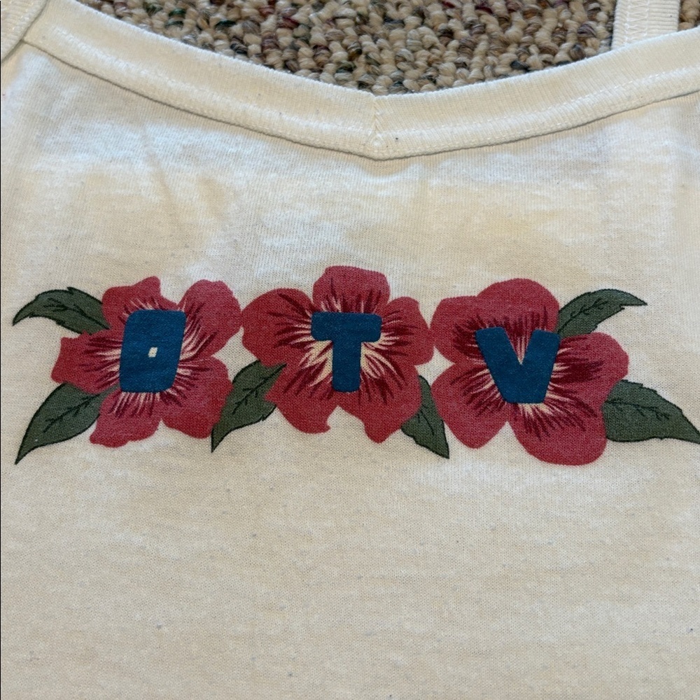 OTV Sport Floral Embroidered White Crop Top. Child’s Medium. Y2K - Picture 2 of 7